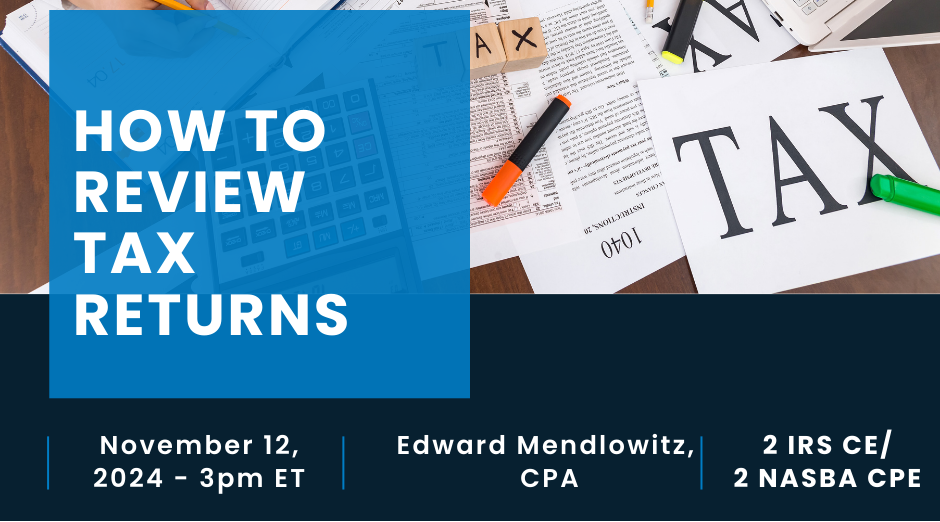 Webinar: How To Review Tax Returns by Tax Practice Pro