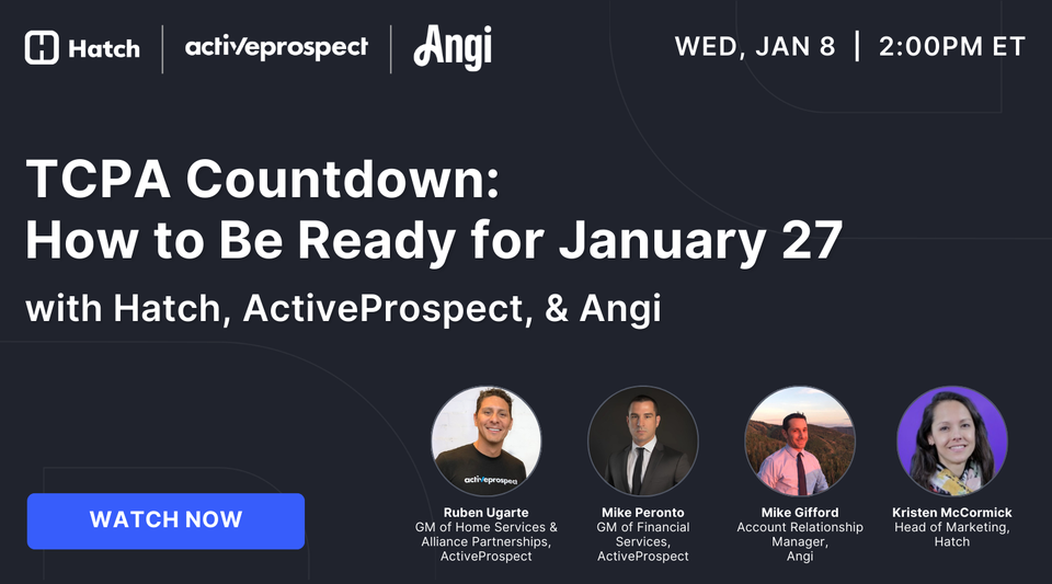Webinar: TCPA Countdown: How to Be Ready for January 27 – with Hatch ...