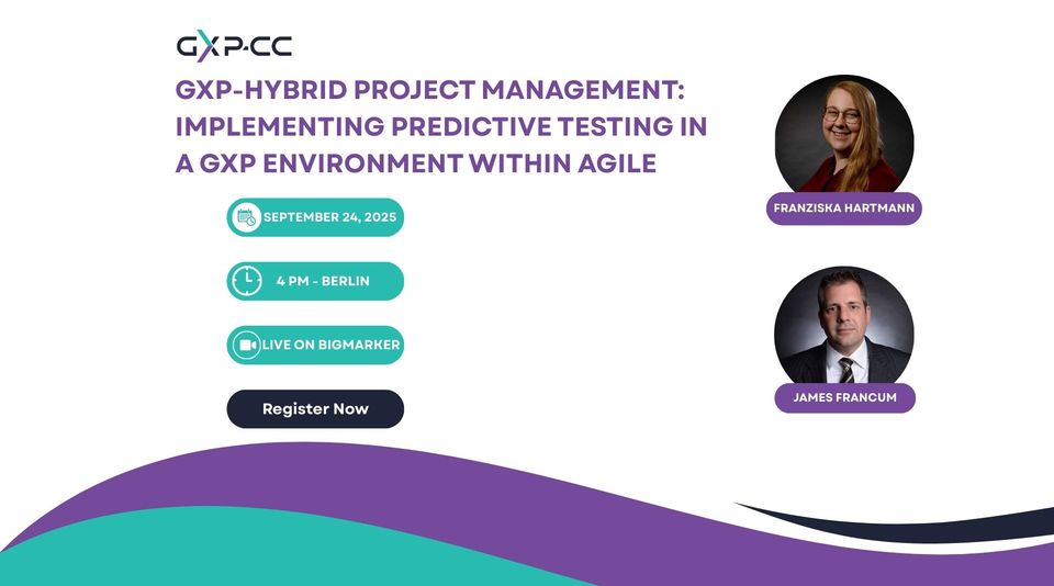 Webinar: GxP-Hybrid Project Management: Implementing Predictive Testing ...
