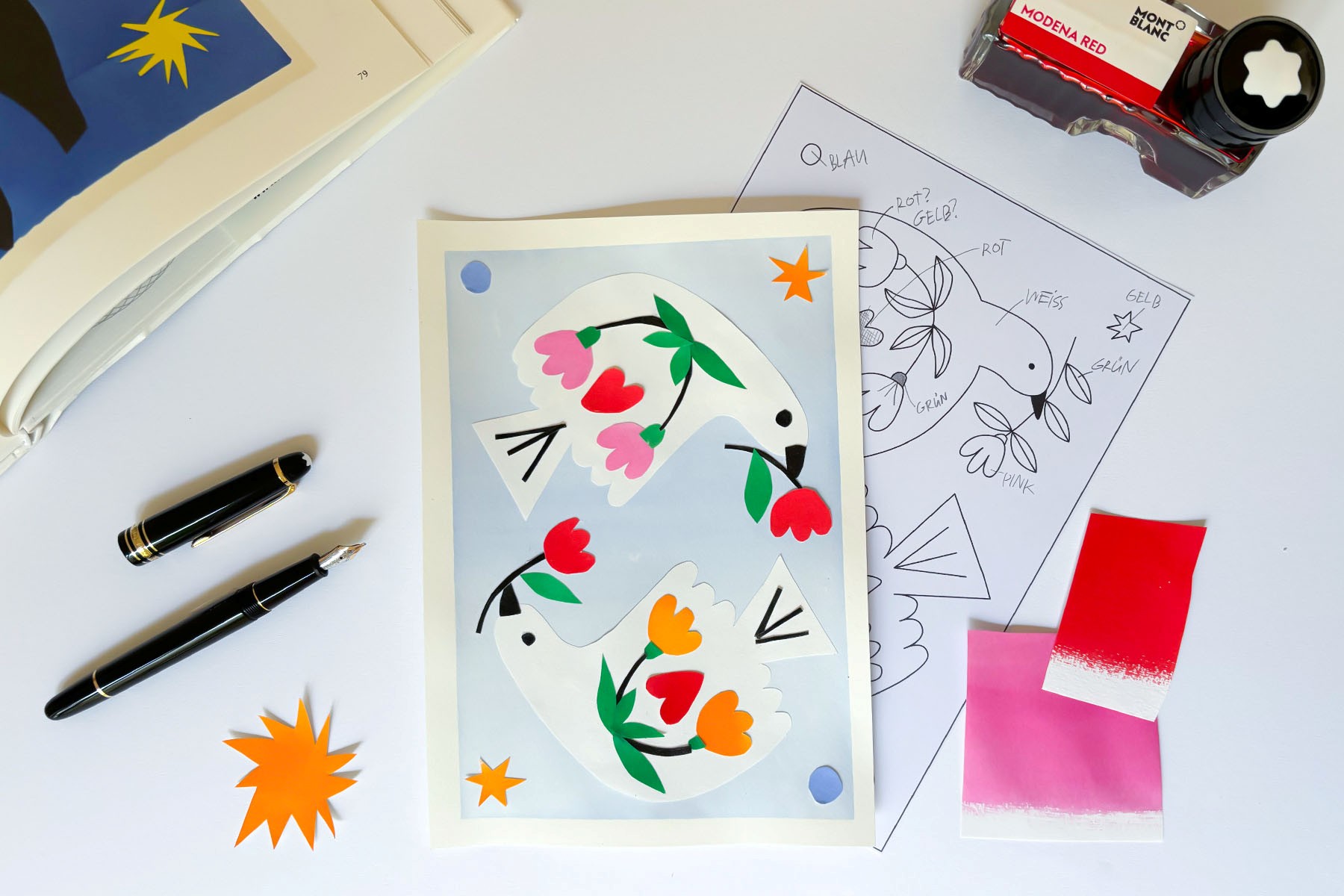 Art & Writing - Cut-out-Collagen im Stil von Matisse