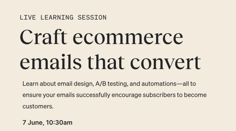 Webinar Black Friday Calendar by Klaviyo Marketing