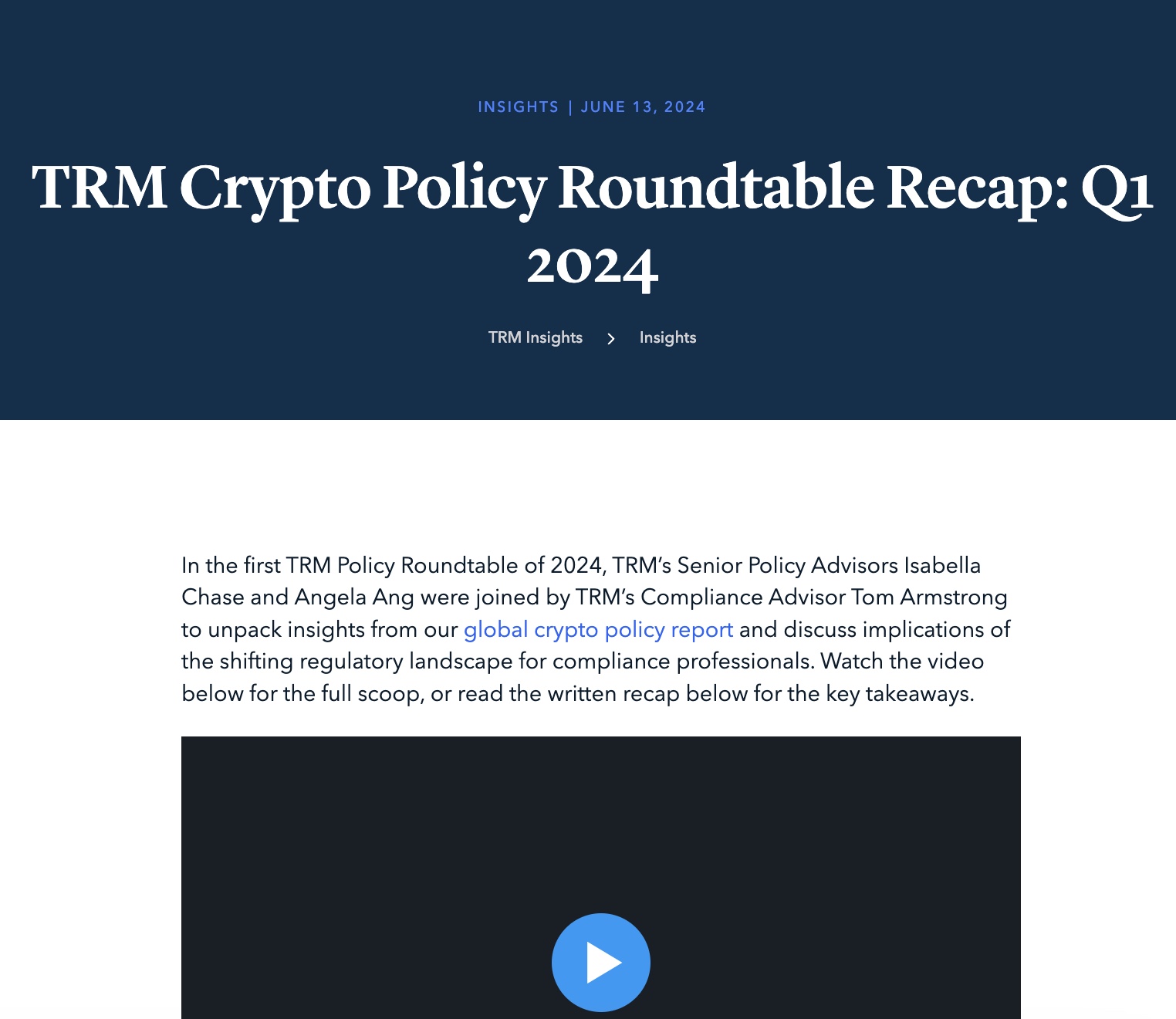 Webinar: Quarterly Crypto Policy Roundtable APAC by TRM Labs