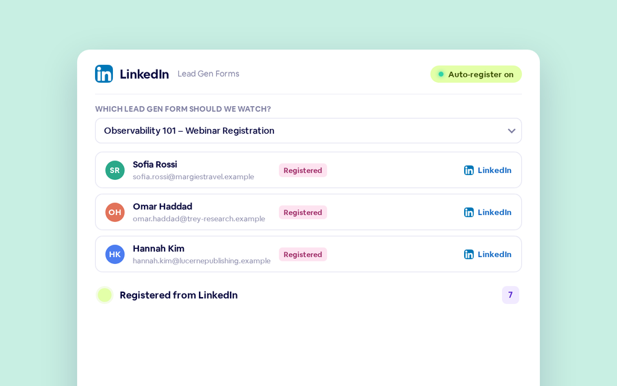 LinkedIn Lead Gen Form Integration